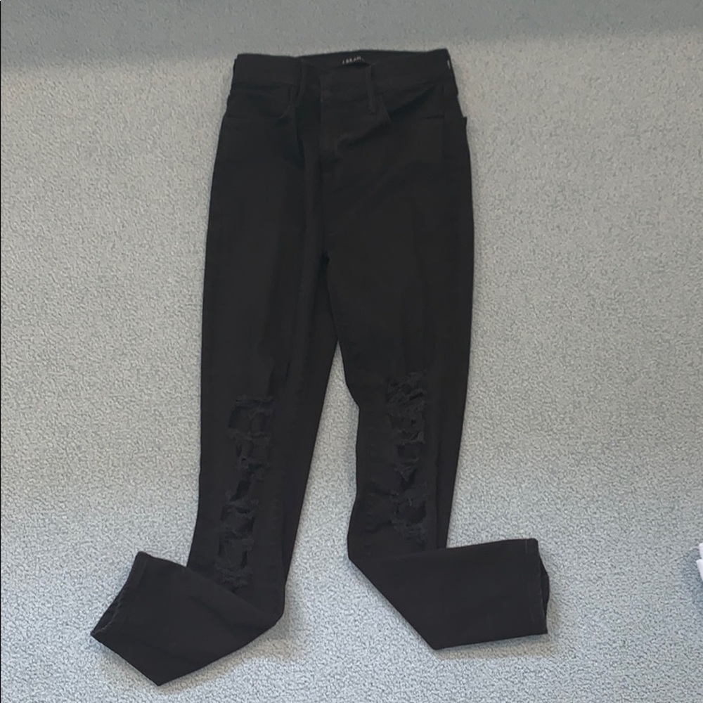 JBrand Distressed Black Jeans